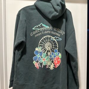 2023 Coachella Valley Graphic Hoodie Mens Large Dark Green